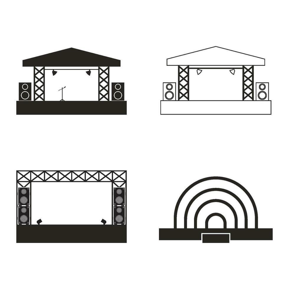 music festival stage icon vector