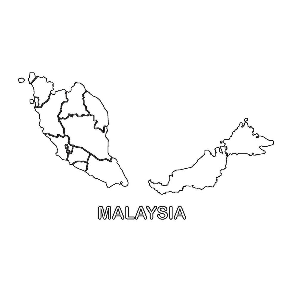 Malasia mapa icono vector