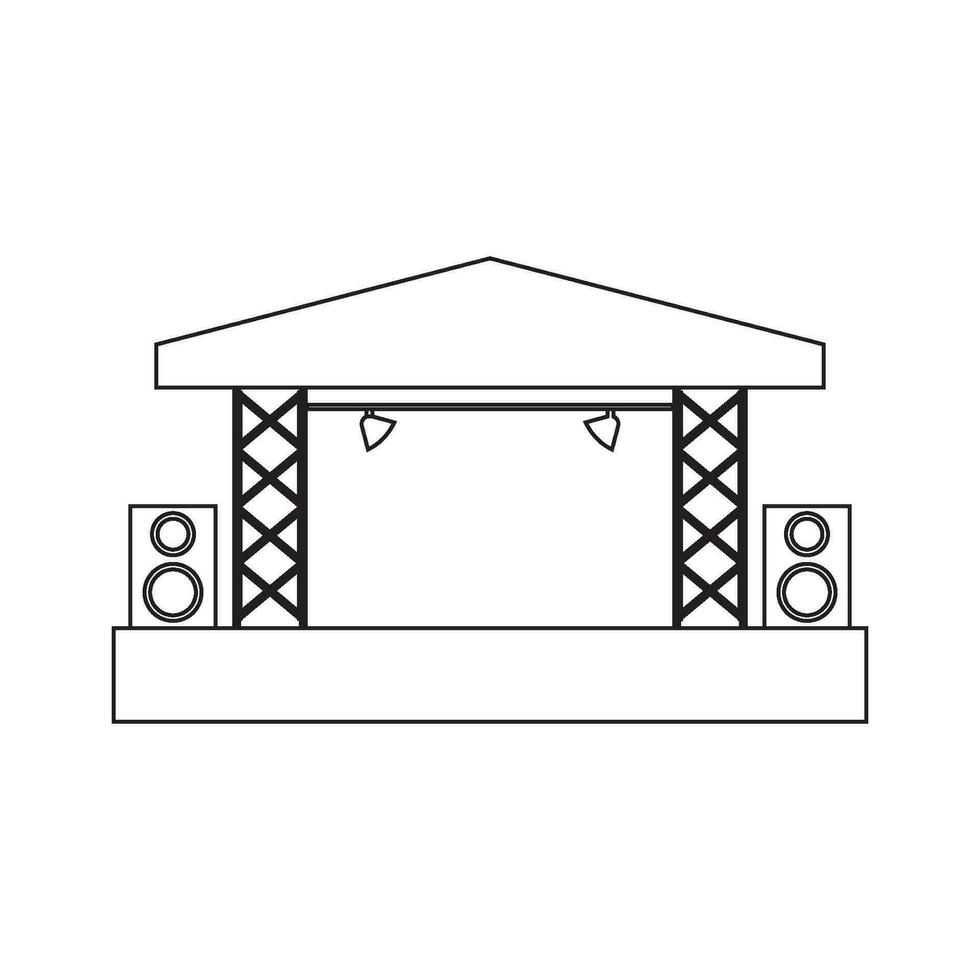 music festival stage icon vector
