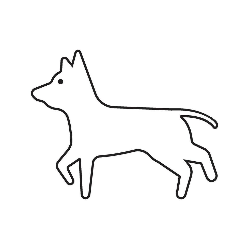 icono de línea de perro vector