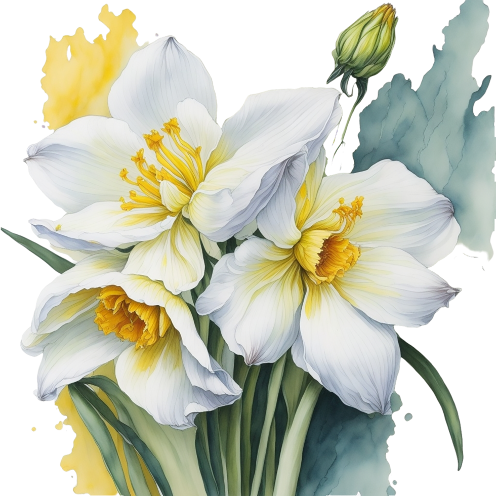 Ai Generated, Watercolor Flower png