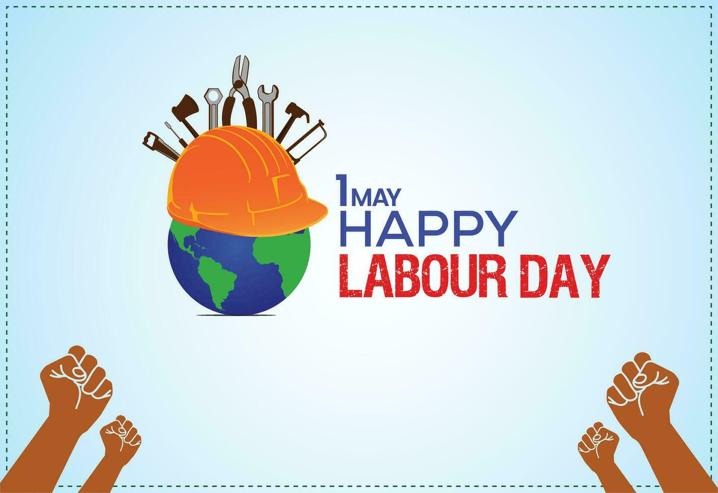 Happy Labour Day. 1st May International Worker's Day. Template for background, banner, card, poster. vector illustration.
