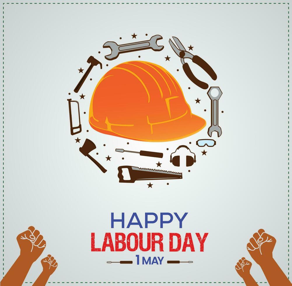 Happy Labour Day. 1st May International Worker's Day. Template for background, banner, card, poster. vector illustration.