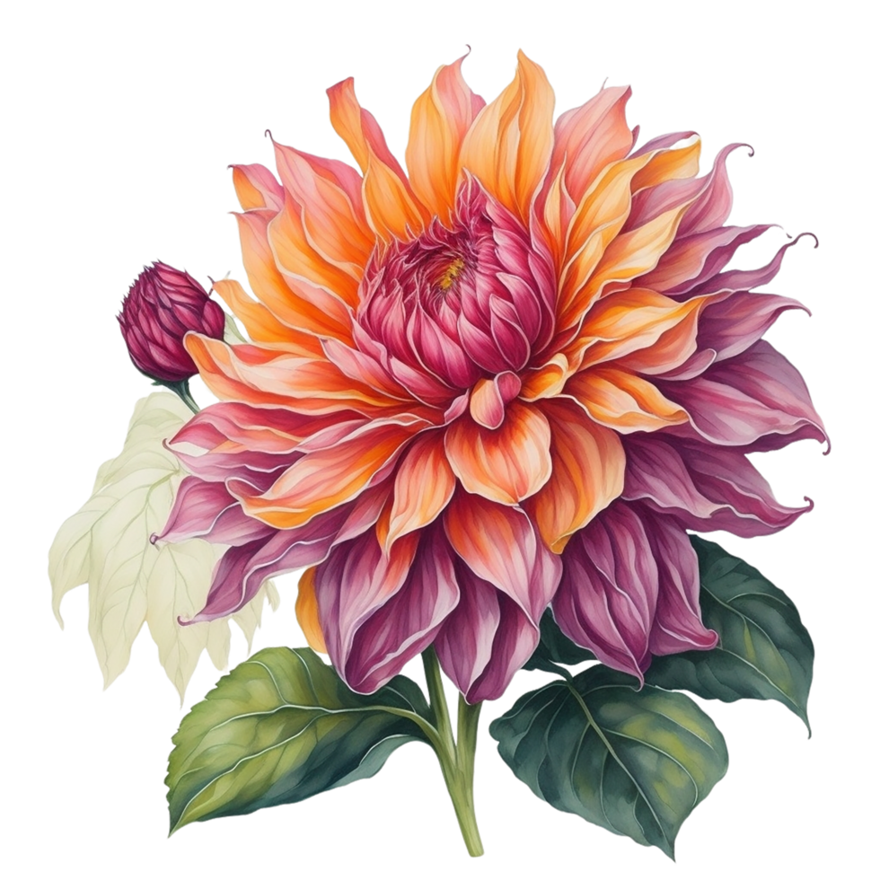 Ai Generated, Watercolor Flower png