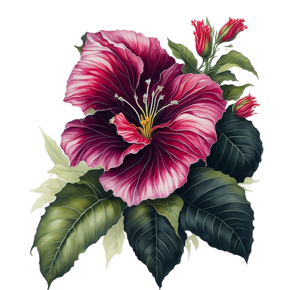 ai généré, aquarelle fleur png