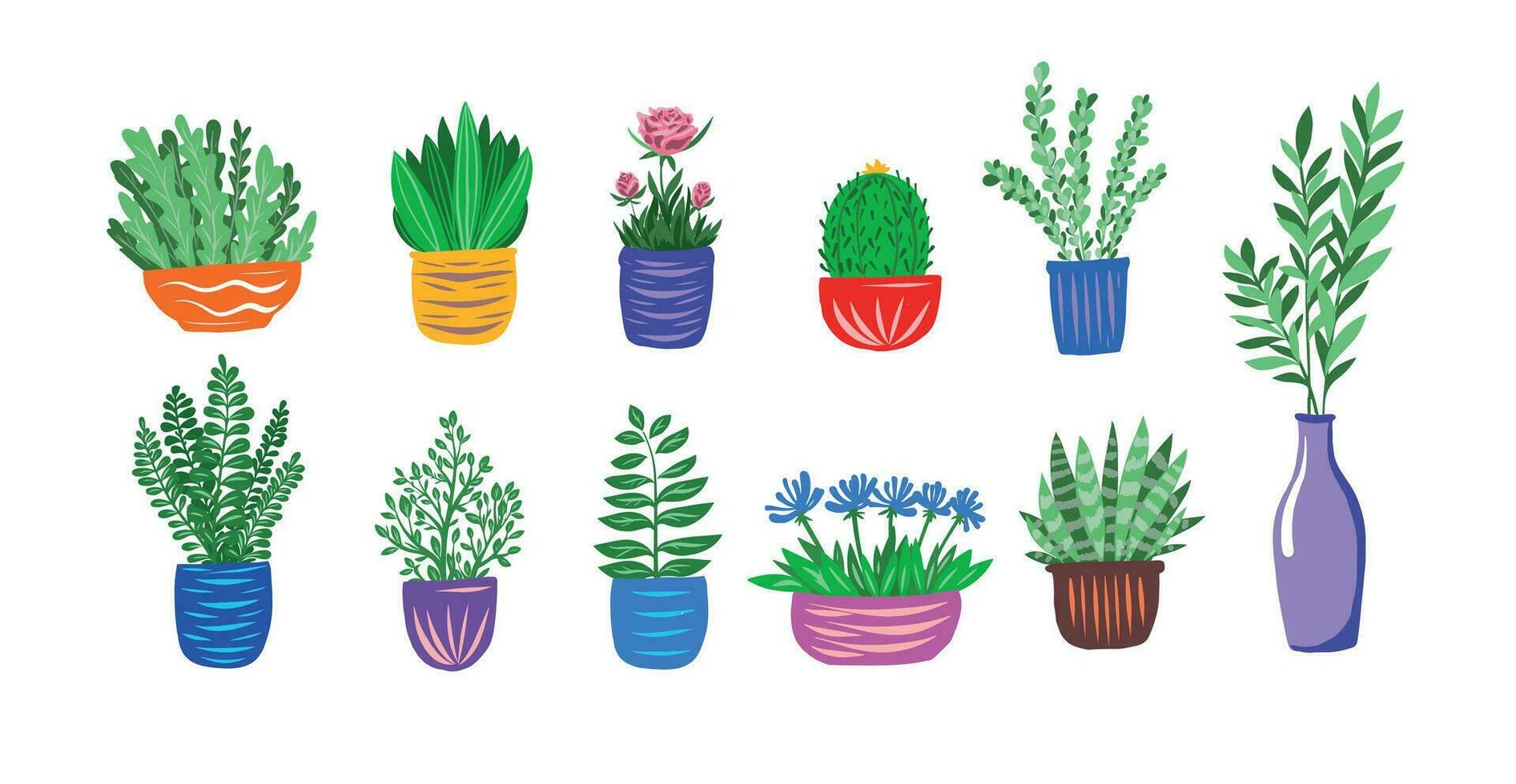 maceta con flores hogar plantas y flores floración planta, botánico olla.vector ilustración. vector
