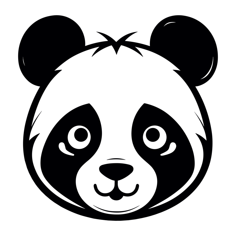 Panda Head Silhouette - png