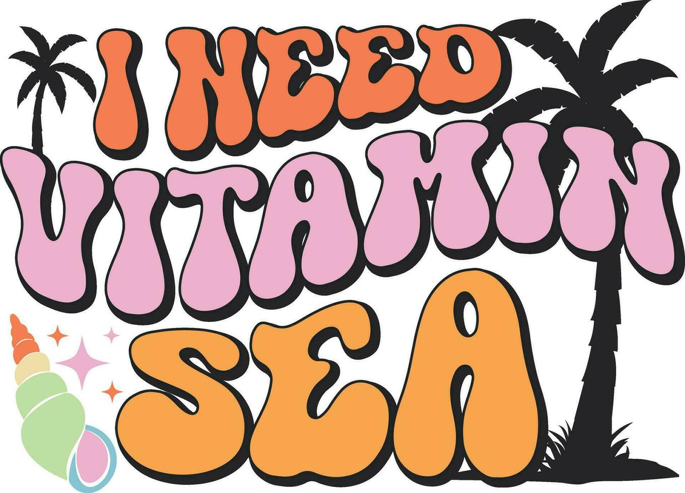 Summer retro graphic set of two illustrations vector