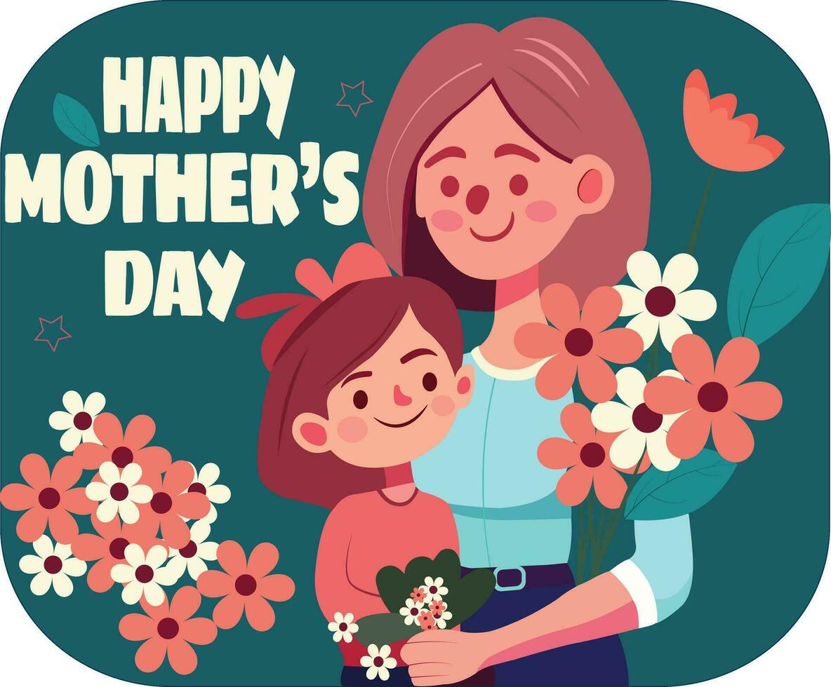 Happy mother's day greeting card vector