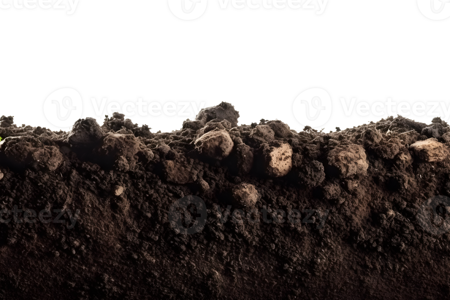 black soil isolated on transparent background , png