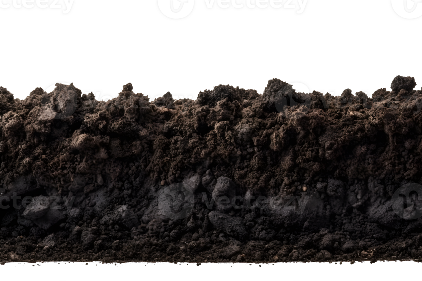 black soil isolated on transparent background , png