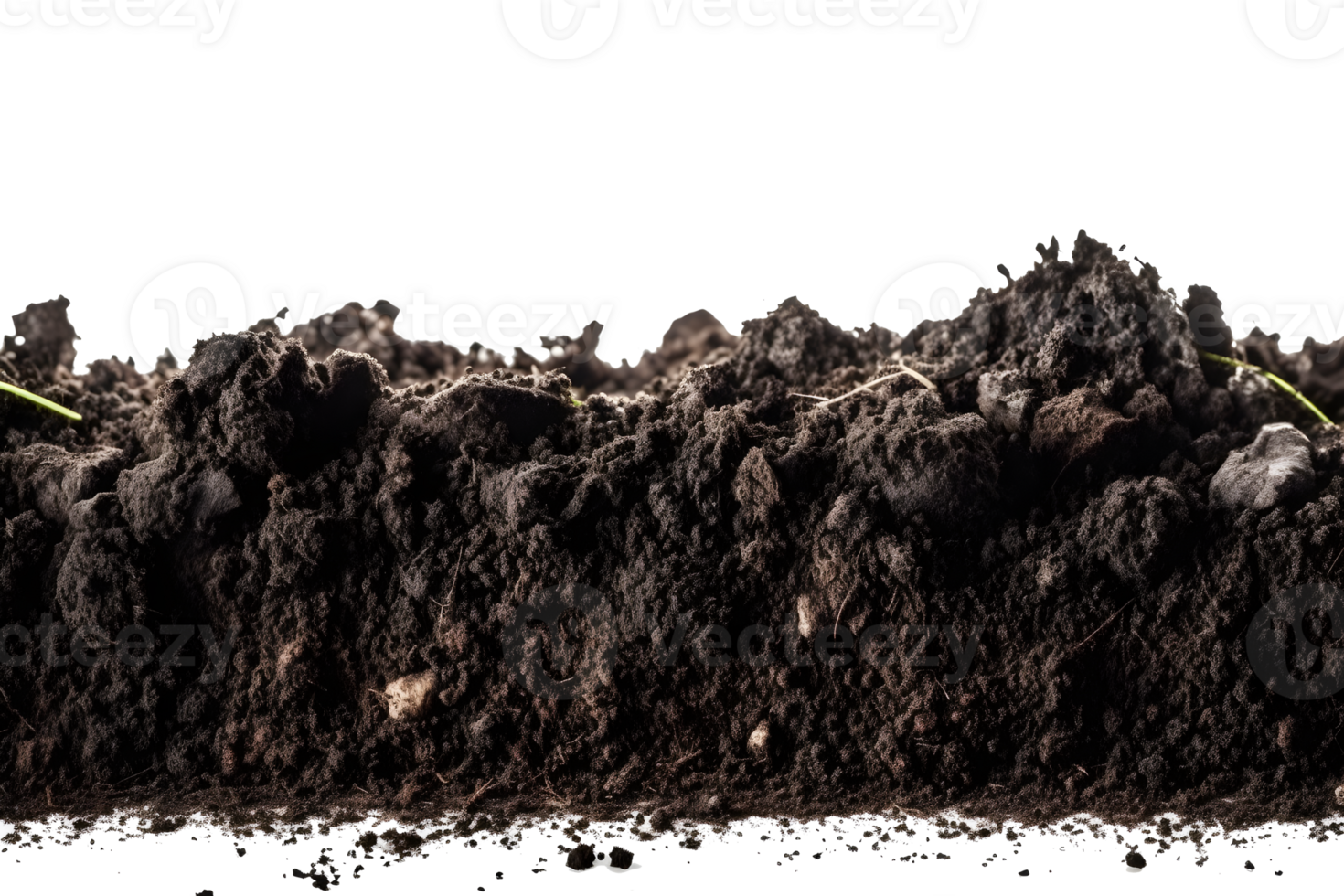 black soil isolated on transparent background , png