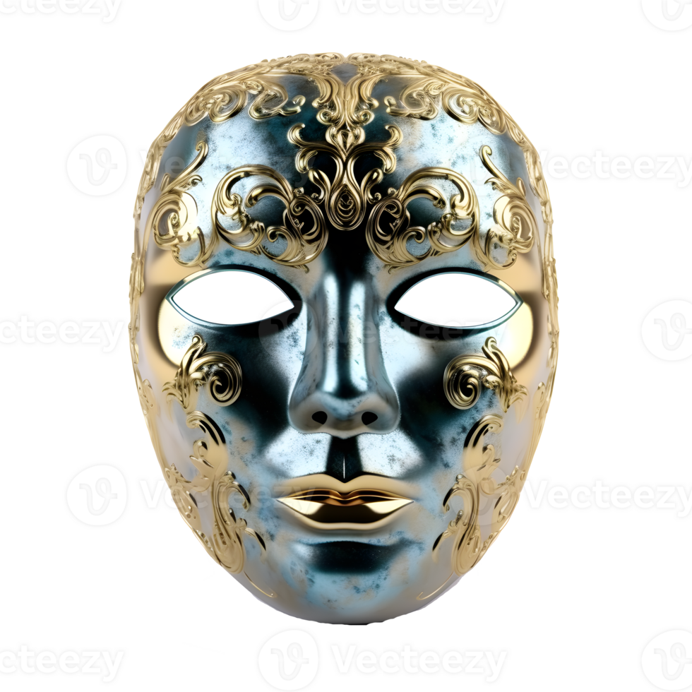 elegant carnival mask isolated on transparent background, generative ai png