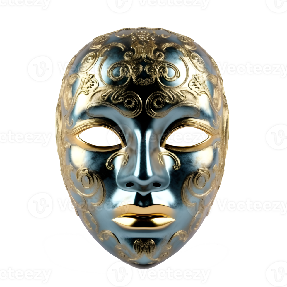 elegant carnival mask isolated on transparent background, generative ai png