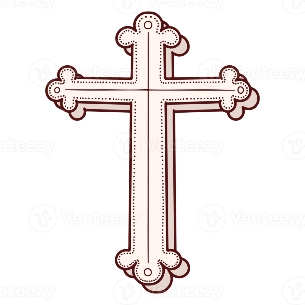 Christianity Element Hand Drawing Style with White Cross 25257072 PNG