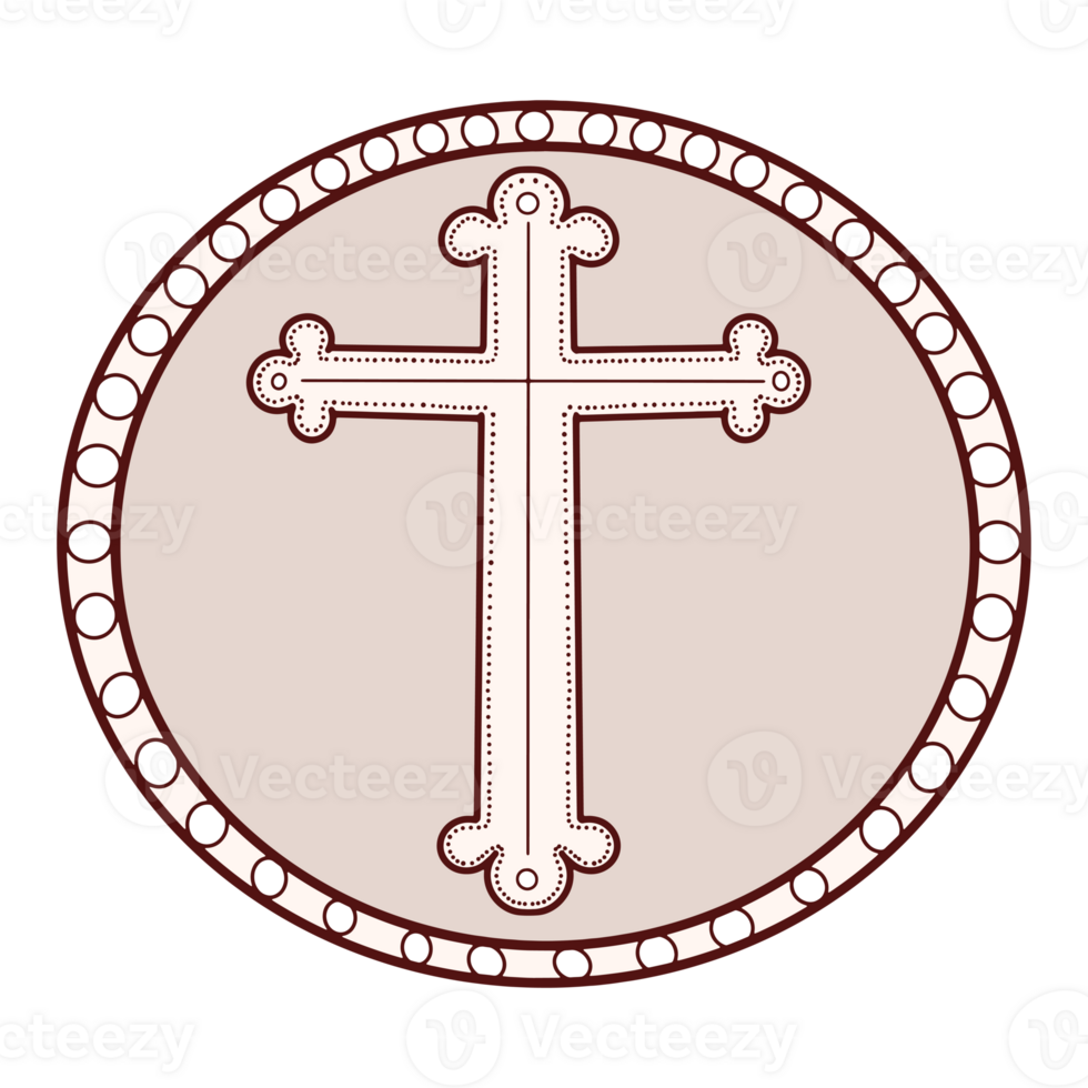 Christianity Element Hand Drawing Style with White Cross 25257095 PNG