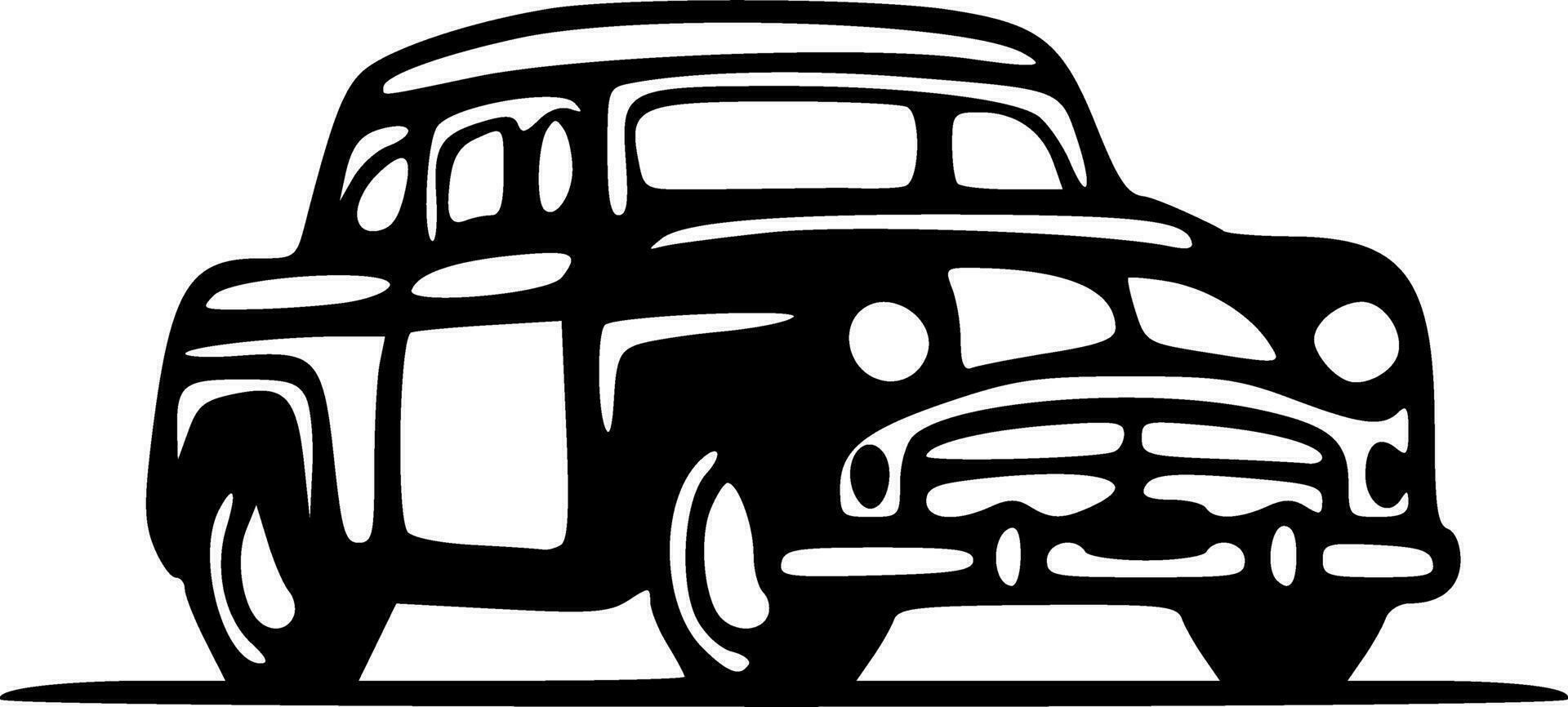 Taxi car black white vector illustration