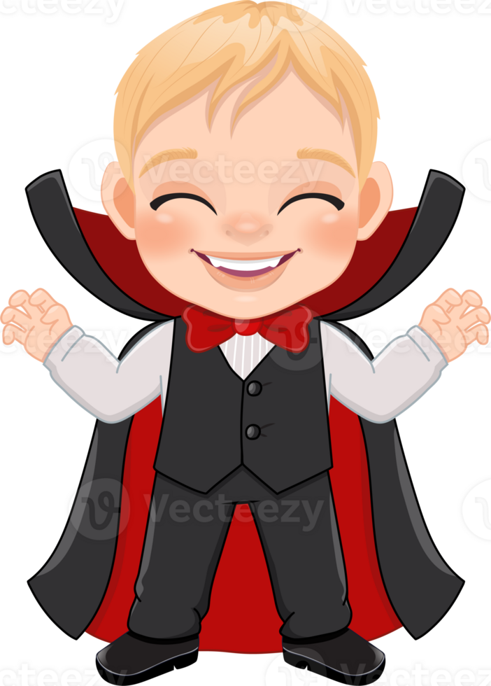 Little dracula with black suit, Halloween party with cute vampire cartoon character png