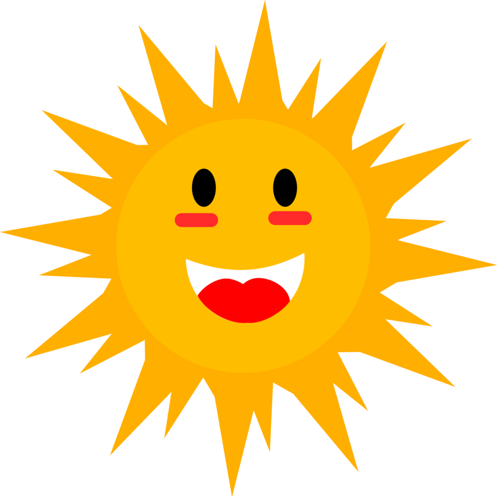 Kawaii sun illustration png