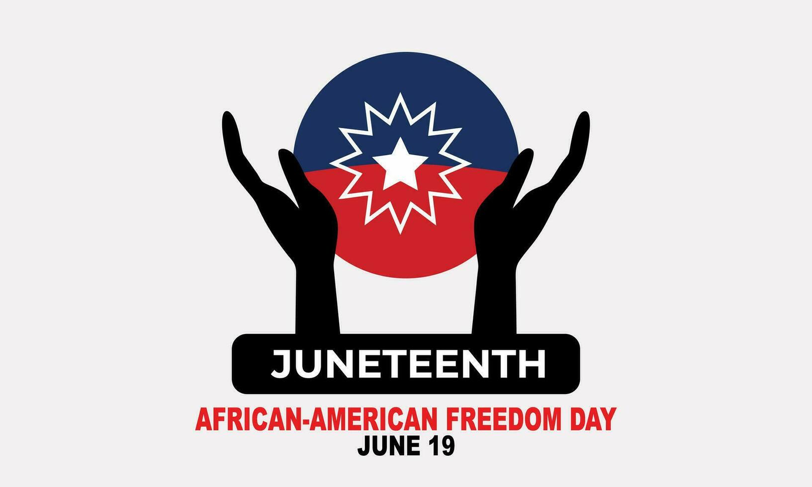 Juneteenth Independence Day. Freedom or Emancipation Day. The American holiday is celebrated on June 19. African-American history and heritage. Poster, greeting card, banner, and background. Vector