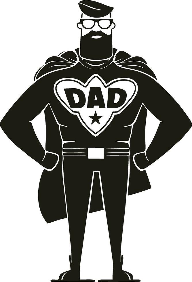 Best dad clipart, Hero dad silhouette vector
