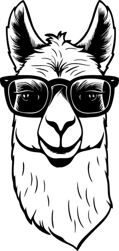 Llama in sunglasses clipart vector