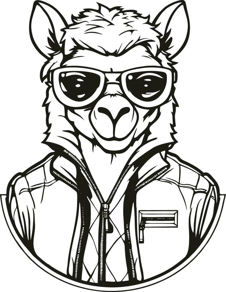 Cool camel in sunglasses vector