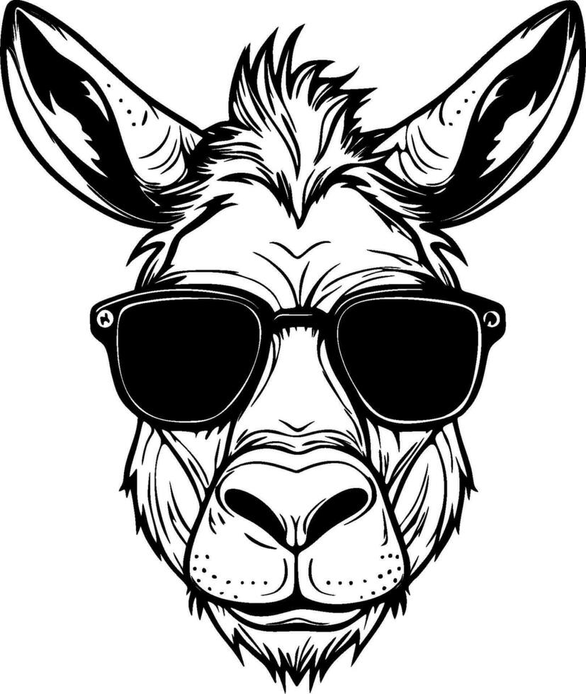 Cool donkey in sunglasses vector