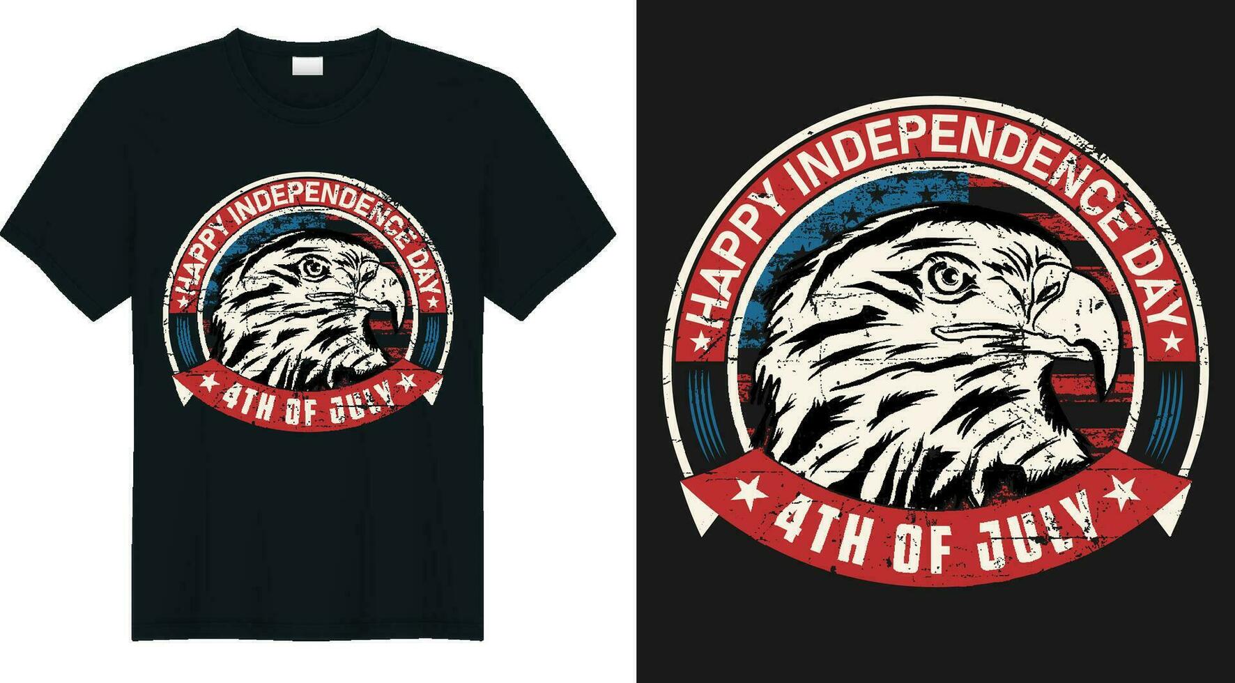 United states of american 4th july independence day t shirt design . Vector bald eagle