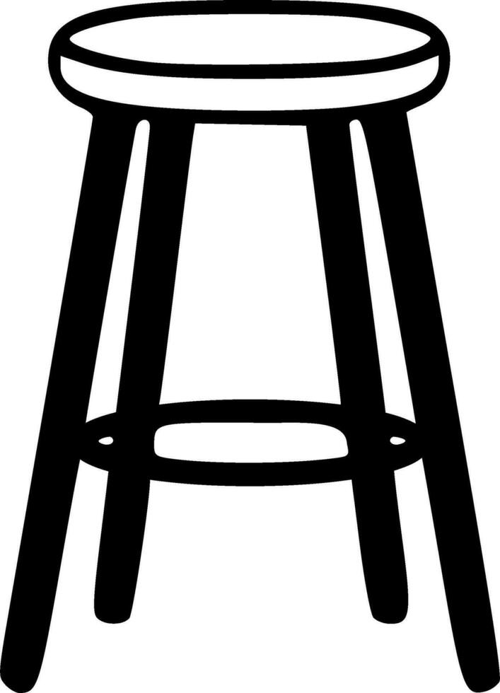 Bar stool black outlines vector illustration