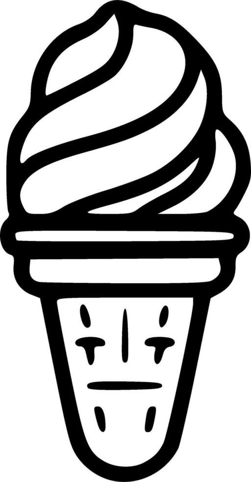 Minimal ice cream black outlines vector illustration