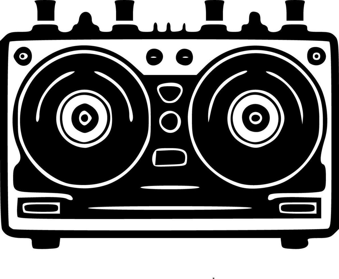 Dj console icon black outlines vector illustration