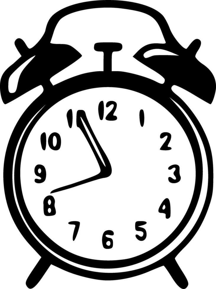 Alarm clock black outlines vector illustration