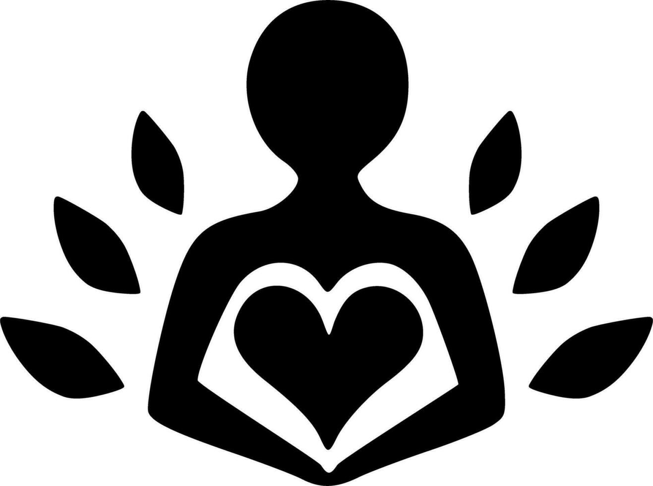 Spirituality and wellness icon black outlines vector illustration