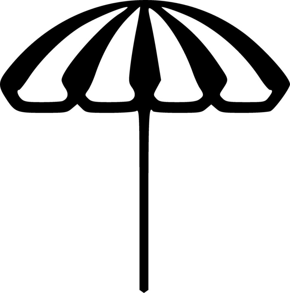 Beach umbrella black outlines vector illustration