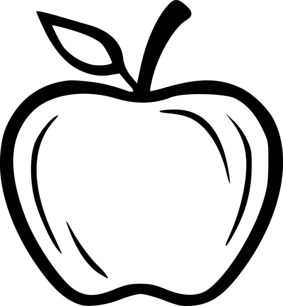 Apple black outlines vector illustration
