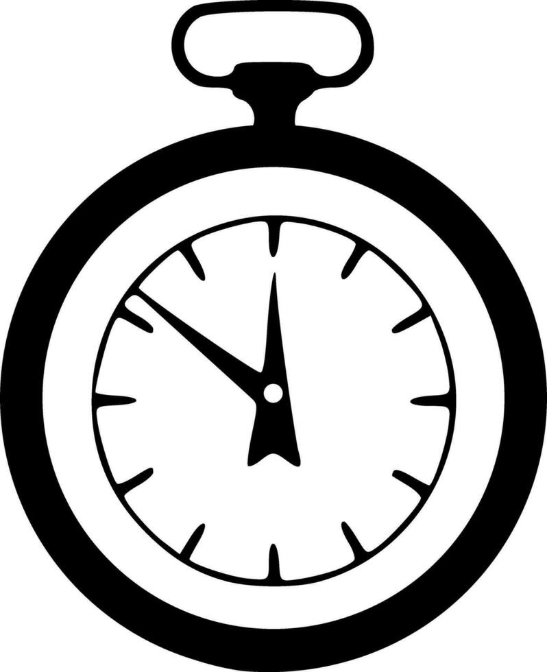 Stopwatch icon black outlines vector illustration