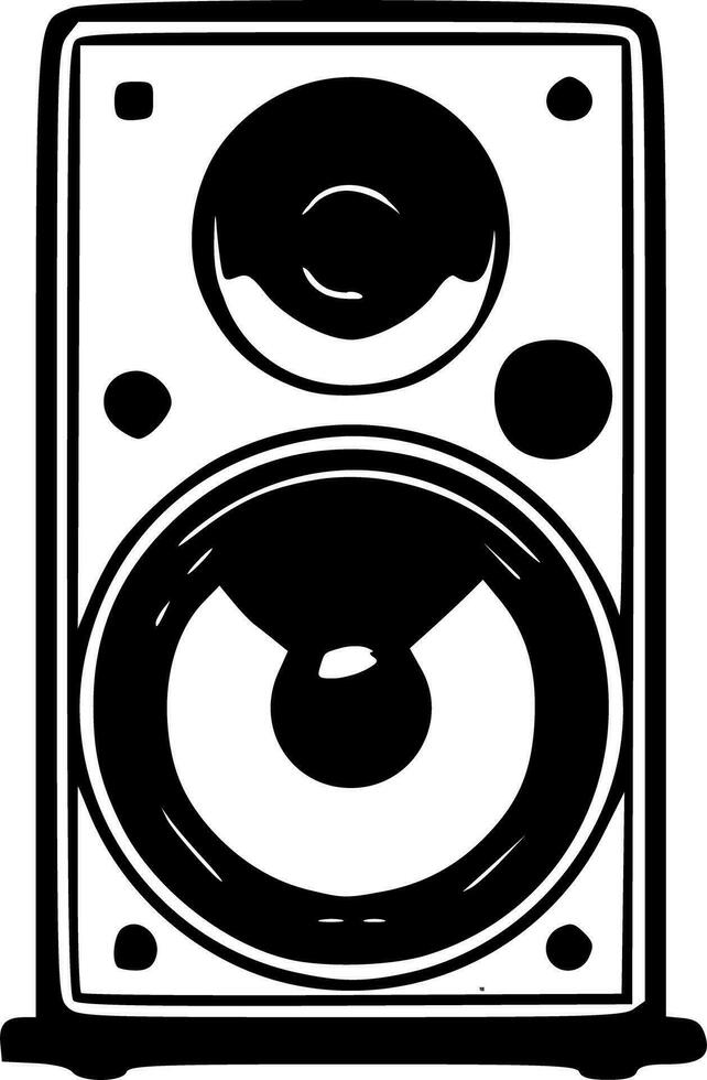 altavoz icono negro contornos vector ilustración