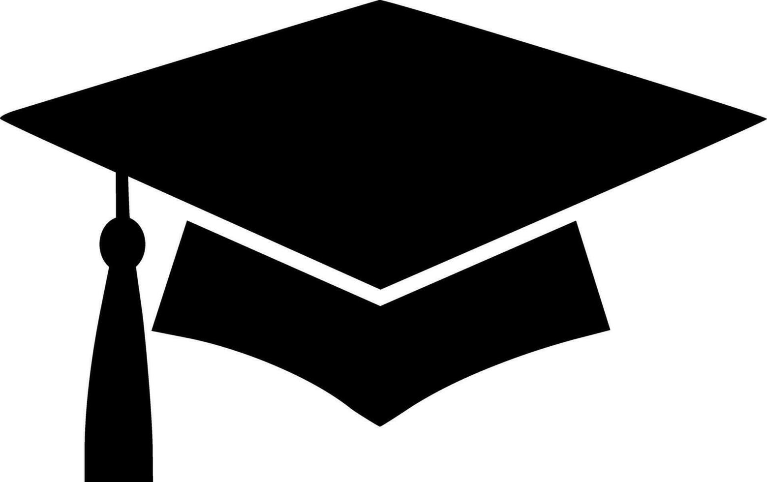 Graduation hat icon black outlines vector illustration