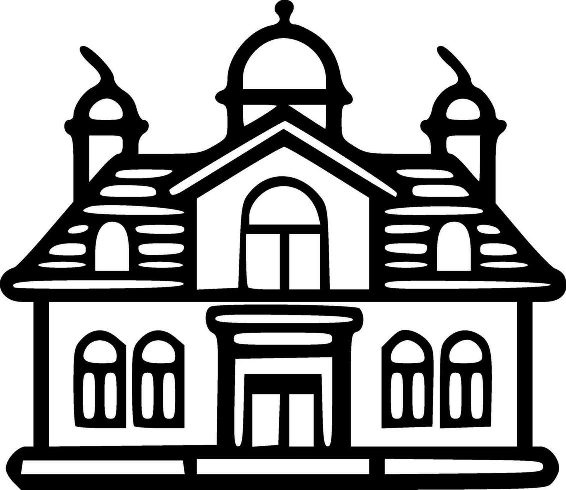 Mansion icon monochrome vector illustration