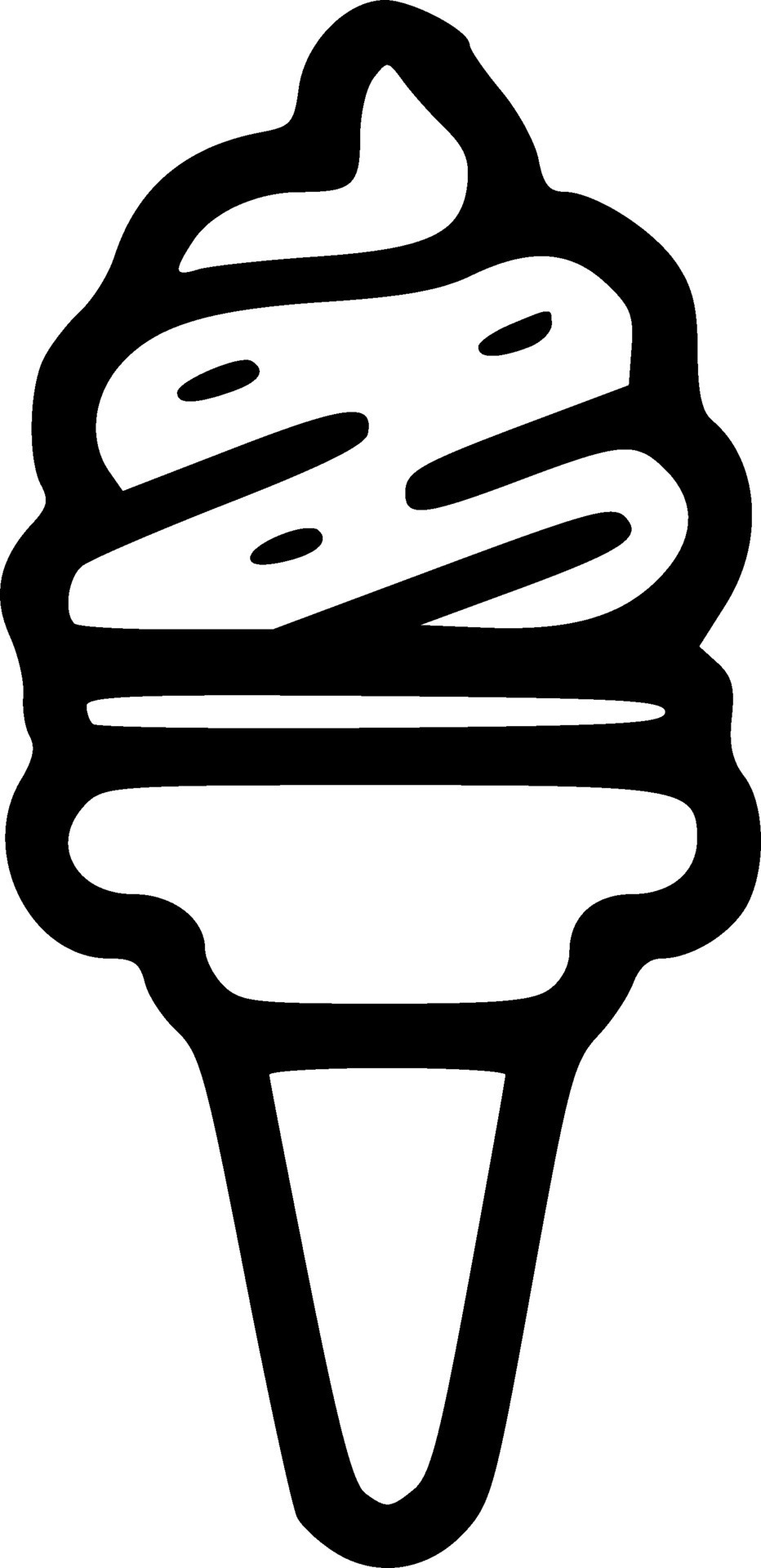 Minimal ice cream black outlines vector illustration 25257816 Vector