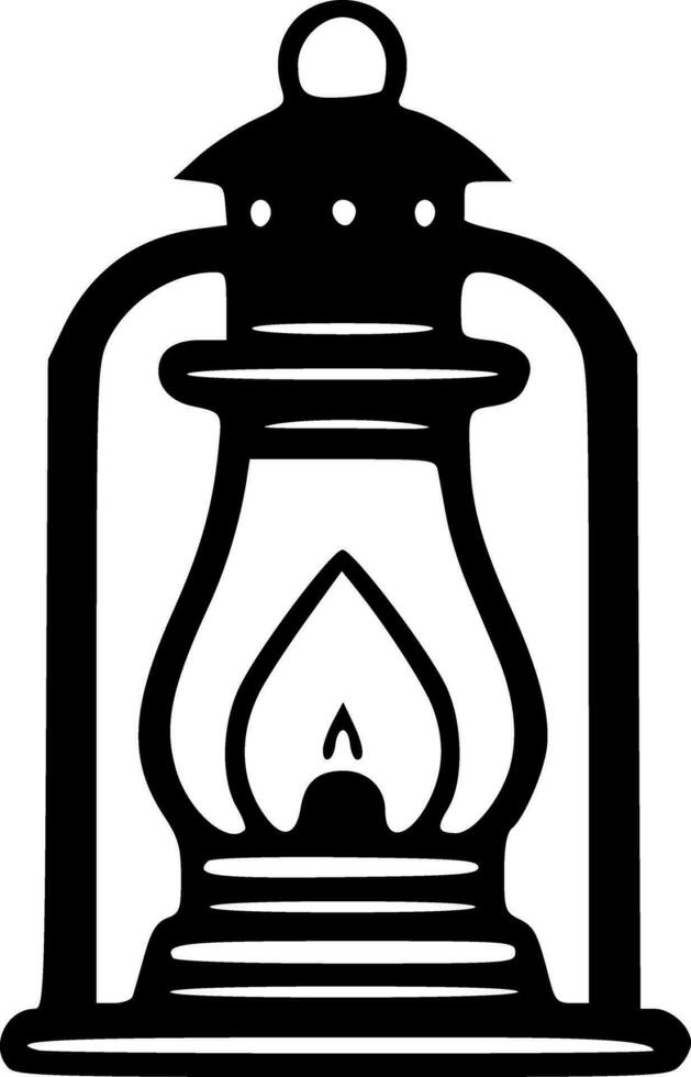 Old latern black outlines vector illustration