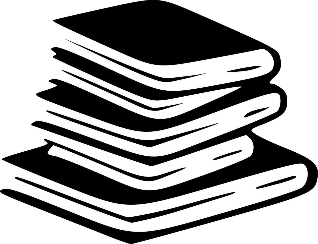 ile of books black outlines vector illustration