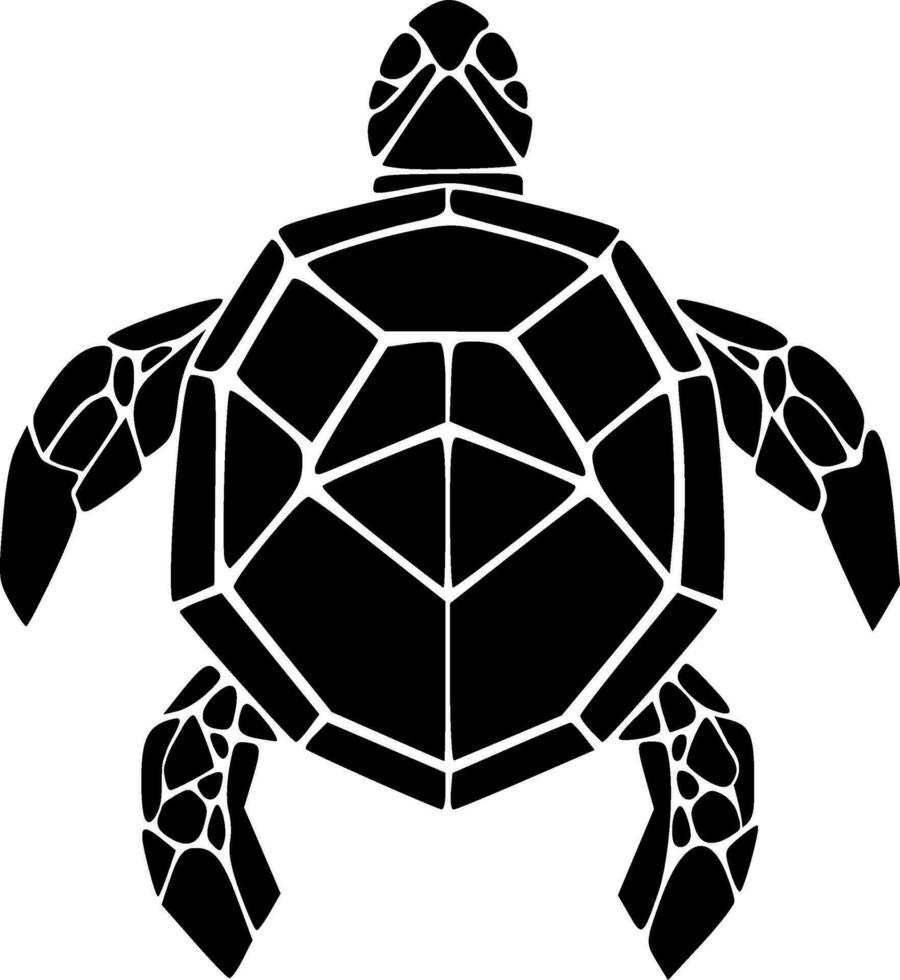 Turtle black outlines monochrome vector illustration