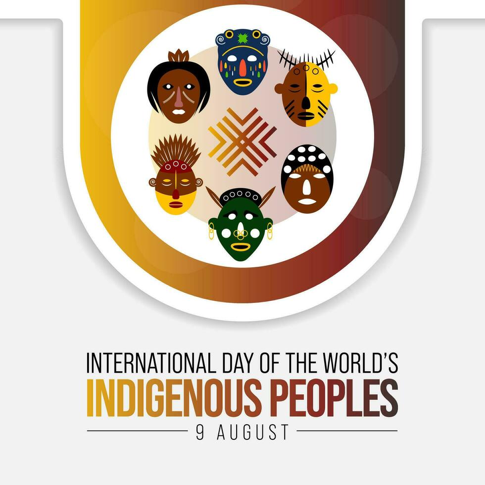 World Indigenous day is observed every year on August 9, to raise awareness and protect the rights of the indigenous population. vector illustration