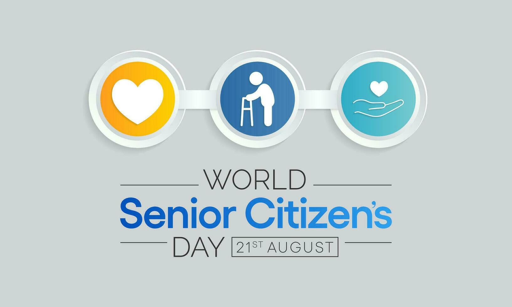 World Senior Citizen's Day is observed every year on August 21. The day is known to increase awareness of the factors and issues that affect older adults, such as age deterioration. Vector art