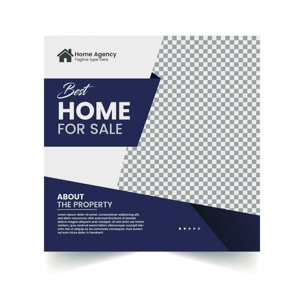 Best Home For Sale Social Post Template vector