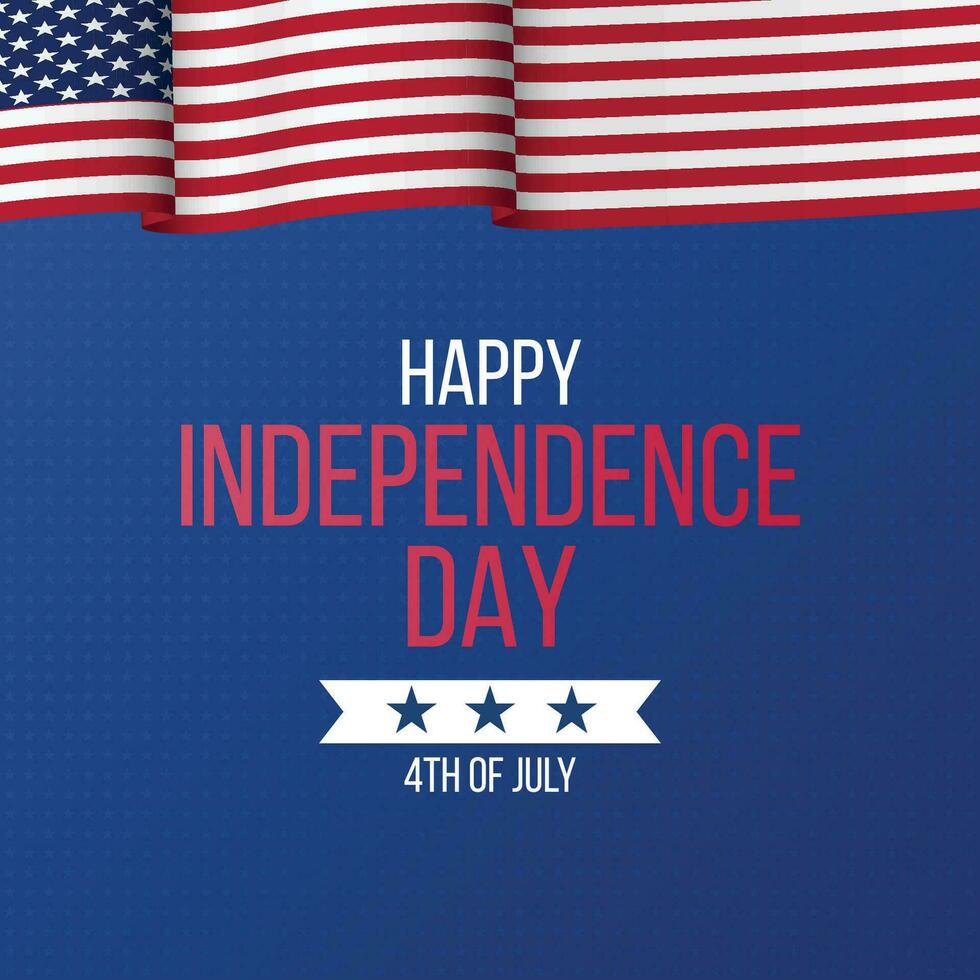 Fourth of July USA Independence Day Greeting Card. USA Independence day vector illustration.