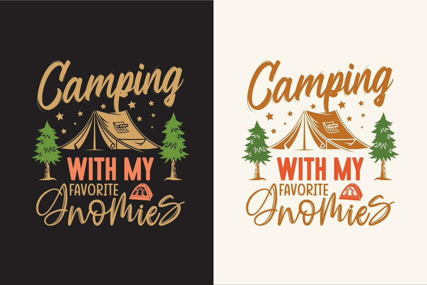 Camping t shirt design retro vintage color print ready files vector