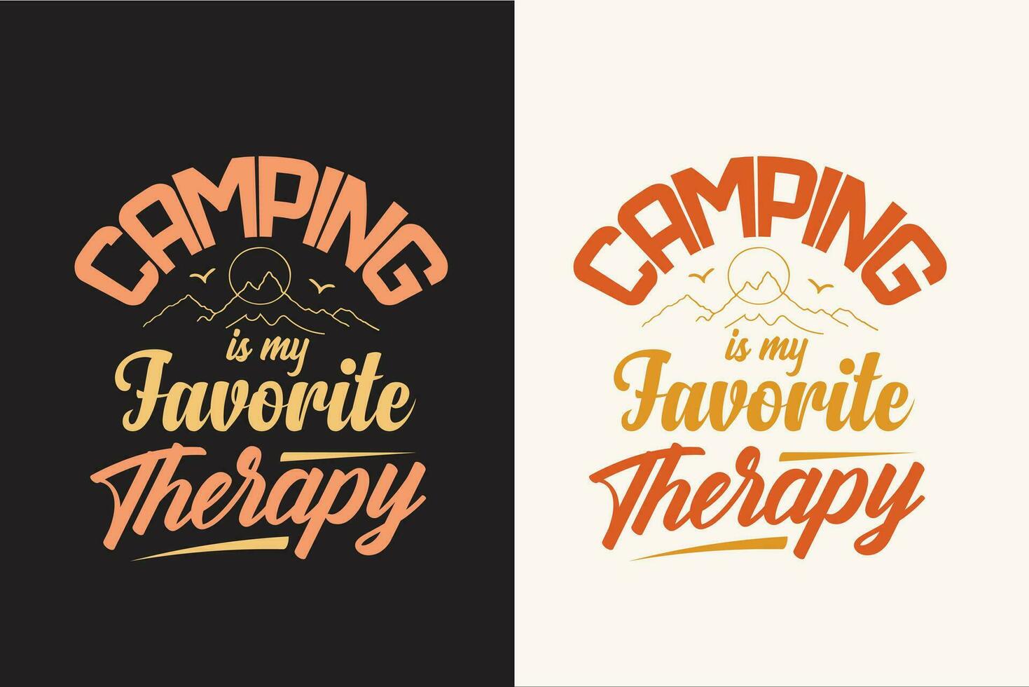 Camping t shirt design retro vintage color print ready files vector